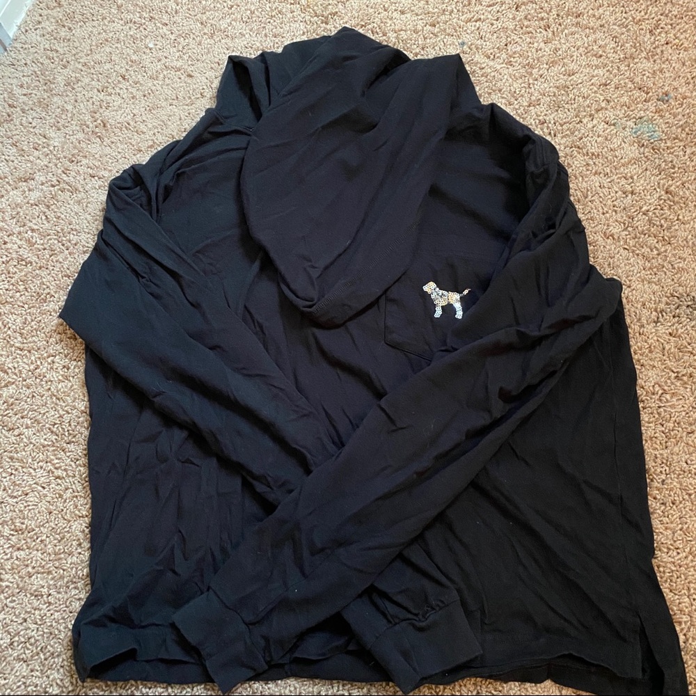 black hooded shirt